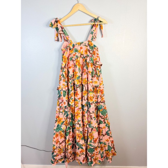 Farm Rio Square-Neck Tiered-Maxi Dress Small‎ - Picture 10 of 13